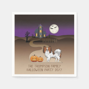 Rode Sable Papillon Hond En Halloween Spokenhuis Servet