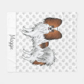Rode Sable Papillon Hond Met Pootjes En Naam Fleece Deken (Voorkant (Horizontaal))