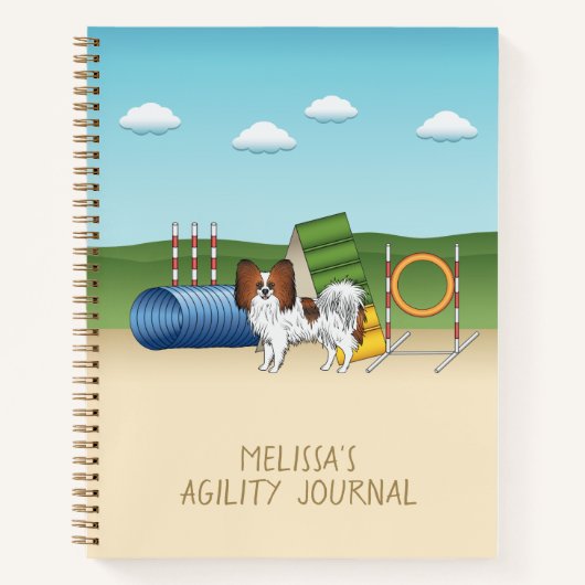 Rode Sable Papillon - Honden Agility Journal Notitieboek (Voorkant)