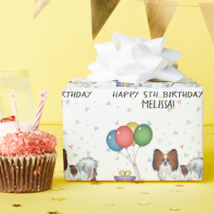 Rode Sable Papillon Lieve En Gelukkige Hond - Verj Cadeaupapier