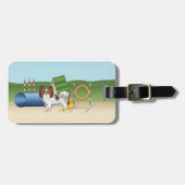 Rode Sable Papillon Met Agilityapparatuur Bagagelabel (Voorkant horizontaal)