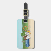 Rode Sable Papillon Met Agilityapparatuur Bagagelabel (Voorkant verticaal)