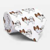 Rode Sable Papillon Mooie Cartoon Hond Patroon Stropdas (Opgerold)