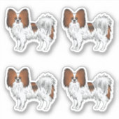 Rode Sable Papillon Mooie Cartoonhondontwerpen Sticker (Voorkant)