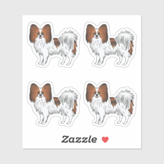 Rode Sable Papillon Mooie Cartoonhondontwerpen Sticker (Vel)