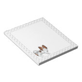 Rode Sable Papillon Schattige Cartoon Hond Met Pot Notitieblok (Schuin)