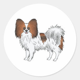 Rode Sable Papillon Schattige En Gelukkige Speelgo Ronde Sticker