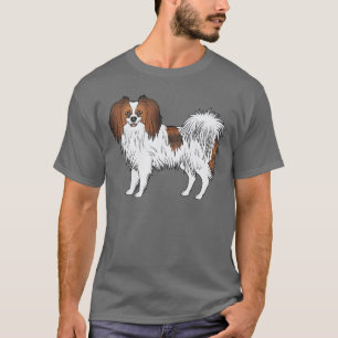 Rode Sable Phalène Aardige Gelukkige Hond Illustra T-shirt