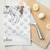 Rode Sable Phalène Cartoon Hond Met Aangepaste Naa Theedoek (Quarter Fold)