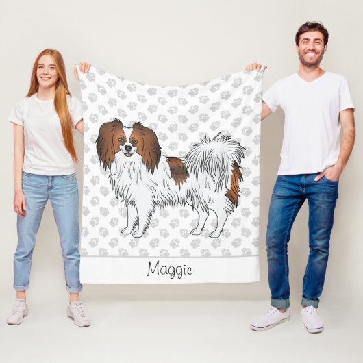 Rode Sable Phalène Cartoon Hond Met Aangepaste Tek Fleece Deken (In situ)
