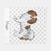 Rode Sable Phalène Cartoon Hond Met Aangepaste Tek Fleece Deken (Voorkant (Horizontaal))