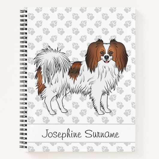 Rode Sable Phalène Cartoon Hond Met Tekst En Poten Notitieboek (Voorkant)