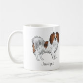 Rode Sable Phalène Cartoonhonden Met Aangepaste Na Koffiemok (Links)