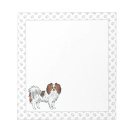 Rode Sable Phalène Cute Cartoon Hond Met Grijze Po Notitieblok