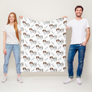 Rode Sable Phalène Honden En Hondennaam Patroon Fleece Deken