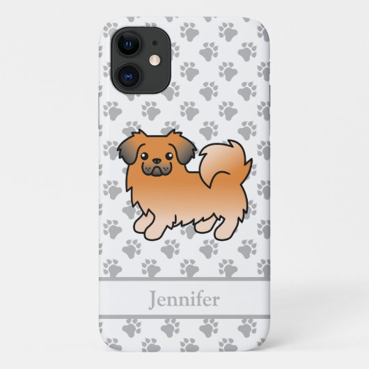 Rode Sable Tibetaanse Spaniel Schattige Cartoon Ho Case-Mate iPhone Case (Achterkant)
