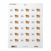 Rode Sable Tibetaanse Spaniel Schattige Cartoon Ho Etiket (Full Sheet)