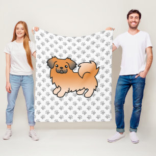 Rode Sable Tibetaanse Spaniel Schattige Cartoon Ho Fleece Deken