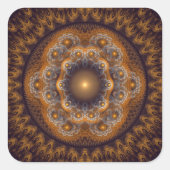 Rode sacrale heldere mandala vierkante sticker (Voorkant)