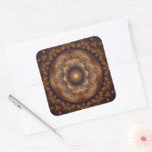 Rode sacrale heldere mandala vierkante sticker (Envelop)
