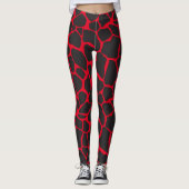Rode Safari Giraffe Print Leggings (Voorkant)