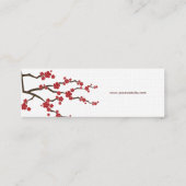 Rode Sakura Bloemen Kersenbloesem Chique Aziatisch Mini Visitekaartje (Achterkant)