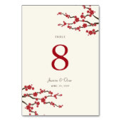 Rode Sakura Kersenbloesem Elegante Aziatische Brui Kaart (Voorkant)