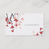 Rode Sakura Kersenbloesem Oosters Zen Aziatisch Visitekaartje (Achterkant)