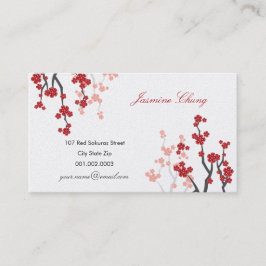 Rode Sakura Kersenbloesem Oosters Zen Aziatisch Visitekaartje