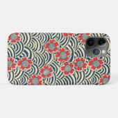 Rode Sakura Navy Wave Crème Japans Patroon Case-Mate iPhone Case (Achterkant (horizontaal))