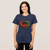 Rode salamander & vuursalamander illustratie Tri-Blend shirt (Voorkant volledig)