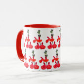 Rode Salvia Bloemen Mok (Voorkant links)