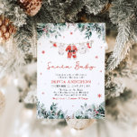 Rode Santa Baby Christmas Clothesline Baby shower Kaart<br><div class="desc">De Santa Baby Red Greenery Winter Christmas Baby shower Invitation is de perfecte manier om de komst van uw baby tijdens de feestdagen te vieren. Met feestelijke rode en groene kleuren, wintergroen en schattige babykleding op een waslijn, brengt deze uitnodiging gezellige kerstcharme naar uw evenement. Volledig aanpasbaar, het is ideaal...</div>