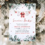 Rode Santa Baby Christmas Clothesline Baby shower Kaart<br><div class="desc">De Santa Baby Red Greenery Winter Christmas Baby shower Invitation is de perfecte manier om de komst van uw baby tijdens de feestdagen te vieren. Met feestelijke rode en groene kleuren, wintergroen en schattige babykleding op een waslijn, brengt deze uitnodiging gezellige kerstcharme naar uw evenement. Volledig aanpasbaar, het is ideaal...</div>