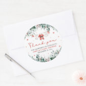 Rode Santa Baby Christmas Clothesline Baby shower Ronde Sticker (Envelop)