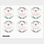 Rode Santa Baby Christmas Clothesline Baby shower Ronde Sticker (Vel)