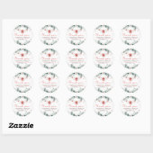 Rode Santa Baby Christmas Clothesline Baby shower Ronde Sticker (Vel)