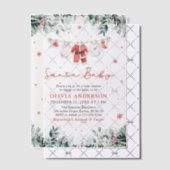 Rode Santa Baby Christmas Clothesline Baby shower Vellum Uitnodigingen (Offset (Uitnodiging))