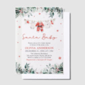 Rode Santa Baby Christmas Clothesline Baby shower Vellum Uitnodigingen (Offset)
