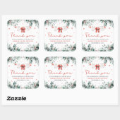 Rode Santa Baby Christmas Clothesline Baby shower Vierkante Sticker (Vel)