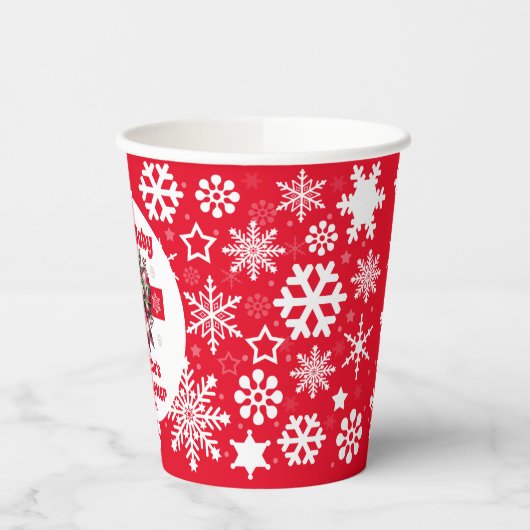 Rode Santa Baby Christmas Coquette Bow Baby shower Papieren Bekers (Links)