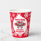 Rode Santa Baby Christmas Coquette Bow Baby shower Papieren Bekers (Voorkant)
