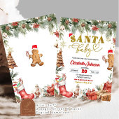 Rode Santa Baby Floral Kerst Baby shower Kaart