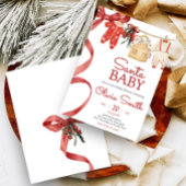 Rode Santa Baby Kerst Baby shower Kaart