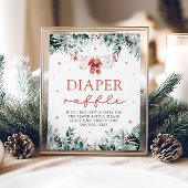 Rode Santa Baby Kerst Baby shower Luier Raffle Poster