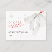 Rode Santa Baby shower Luier Raffle Informatiekaartje (Voorkant)