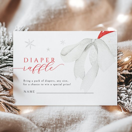 Rode Santa Baby shower Luier Raffle Informatiekaartje