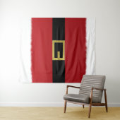 Rode Santa Claus riem & witte bont Kerstvakantie Wandkleed (In Situ (horizontaal))