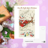 Rode  Santa Claus-vliegende rendiersterren Briefkaart