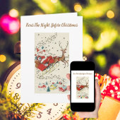 Rode  Santa Claus-vliegende rendiersterren Kaart